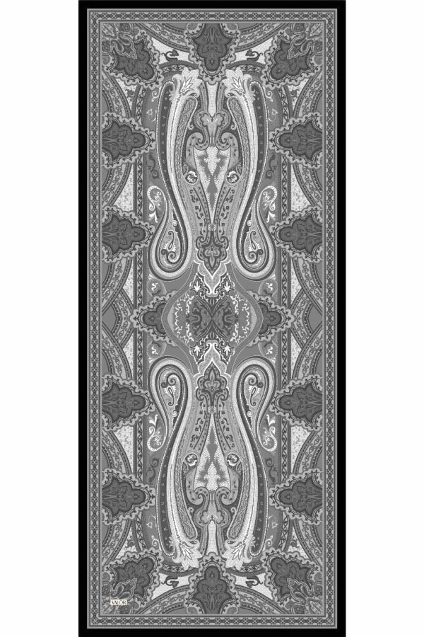 Retro Desen Şal / Siyah - (1)