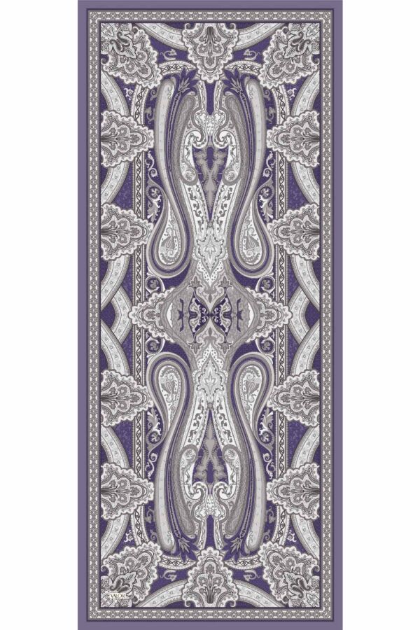 Retro Desen Şal / Tatlı Lavanta - (1)