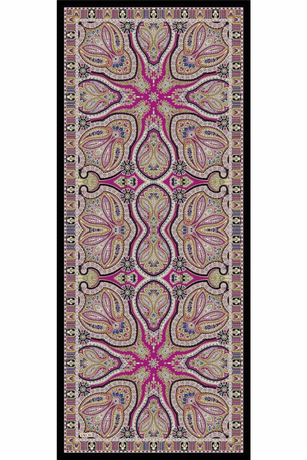 Rustik Desen Şal / Sümbül - (1)