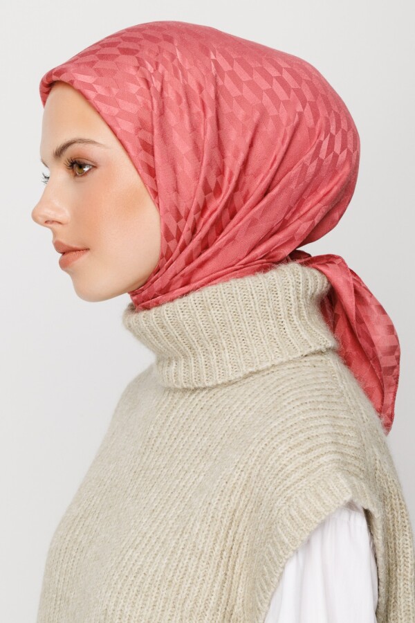 ŞEKER PEMBE QOZA DESEN İPEKSİ JAKAR EŞARP - VALORSCARF (1)