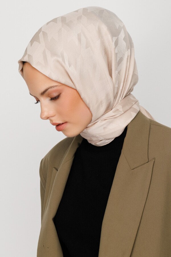 VANİLYA KAZAYAĞI DESEN İPEKSİ JAKAR ŞAL - VALORSCARF (1)