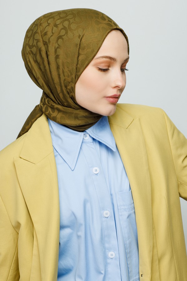 YAĞ YEŞİLİ BLOOM DESEN ŞAL - VALORSCARF (1)