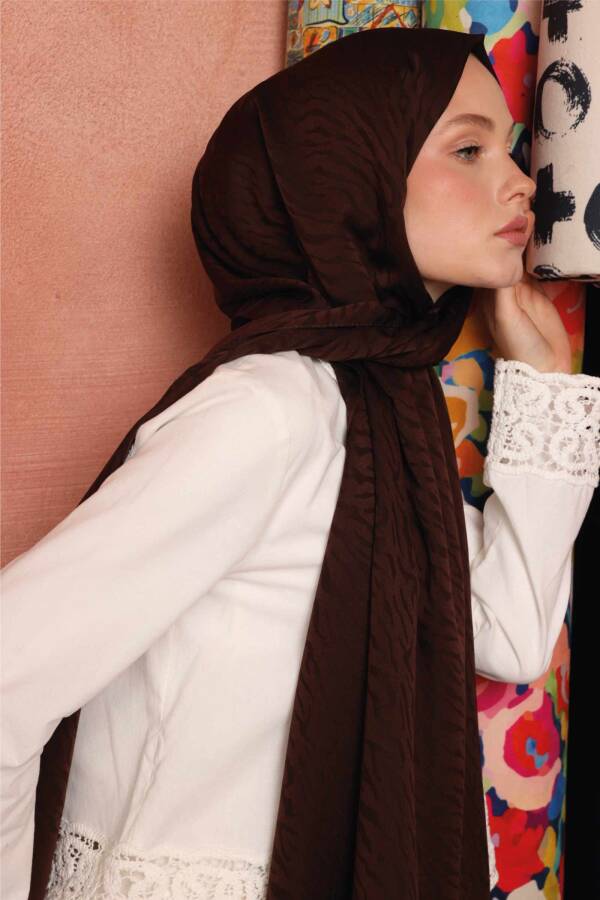 Zebra Desen Şal / Acı Kahve - 3