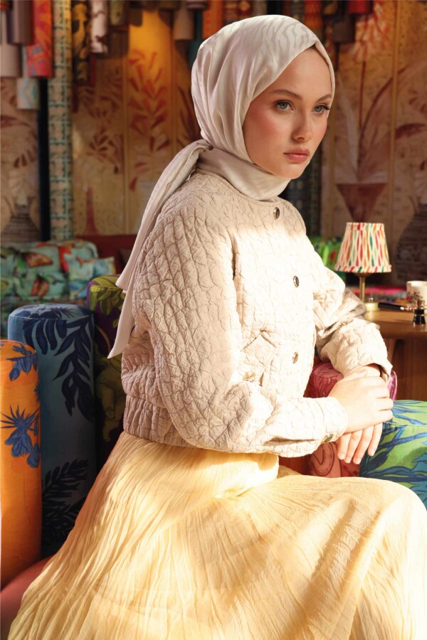 Zebra Desen Şal / İnci Tozu - (1)