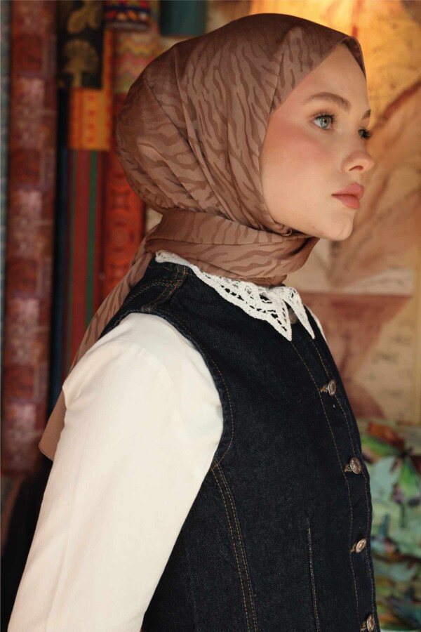 Zebra Desen Şal / Yanık Toprak 
